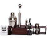 Bar Box Cocktail & Barware Tool Sets BarBox Cocktail Shaker Set with Bottle shaped display stand (Mahogany)
