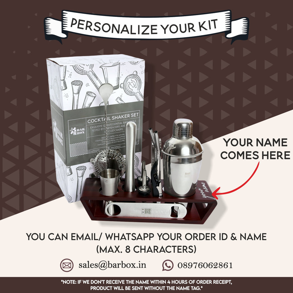 Bar Box Cocktail & Barware Tool Sets BarBox Cocktail Shaker Set with Table display stand (Stainless Steel)