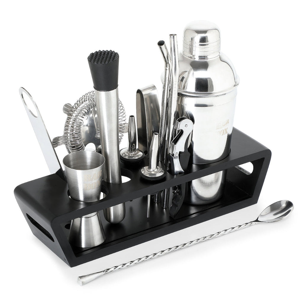 Bar Box Cocktail & Barware Tool Sets BarBox Cocktail Shaker Set with Table display stand (Stainless Steel)