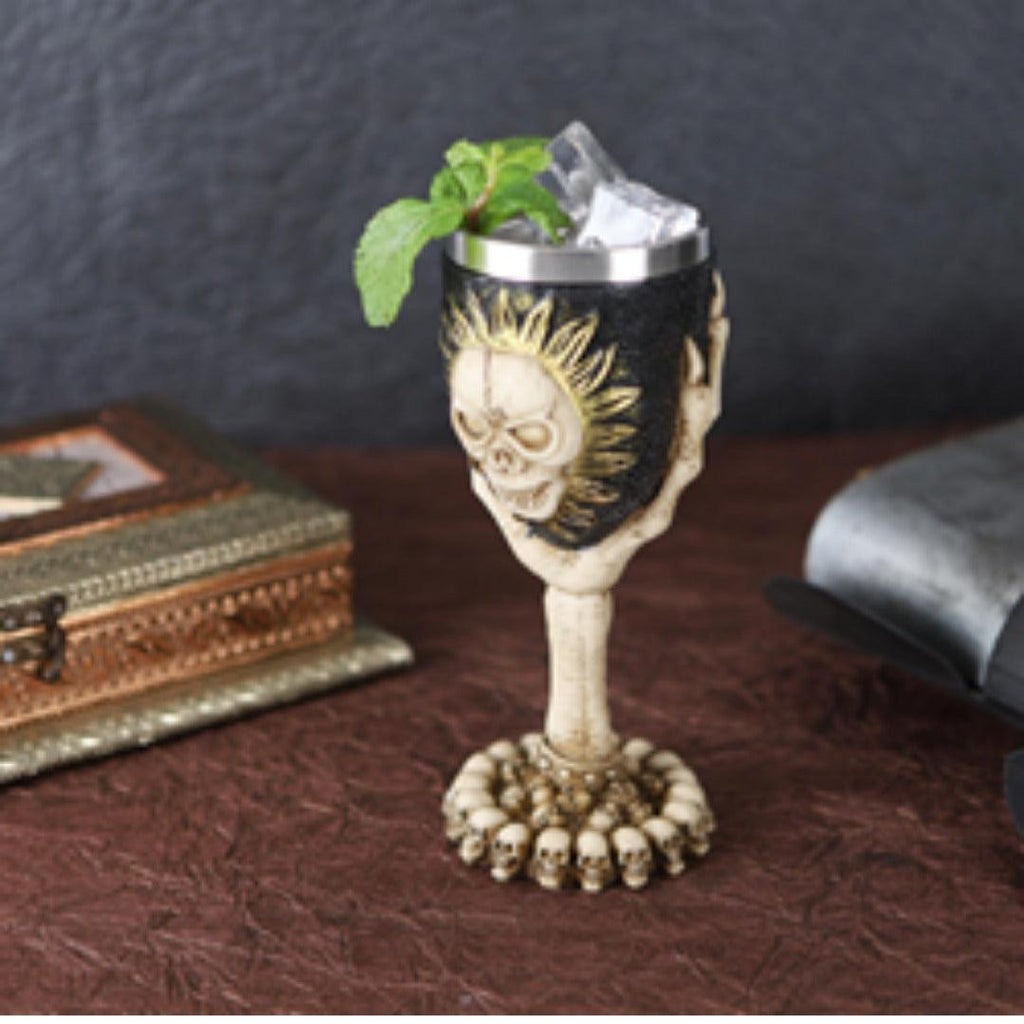 BarBox Coolest Gothic Resin Skull Goblet Retro Claw Wine Glass Cocktail Glasses - Bar Box