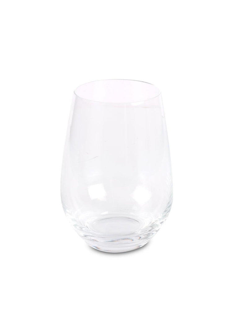 BarBox Crystal Stemless Wine Glasses|Hand Blown, Red White Wine Glasses|Smooth Rim Standard Wine Glass Tumbler|18 oz|Clear (Set of 6) - Bar Box
