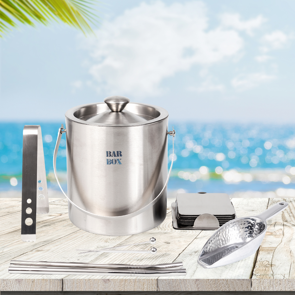 Bar Box BarBox Double Walled Stainless Steel Insulated Ice Bucket with Lid | Keeps Ice Cold for 6 h | Perfect for Home bar, Gifting, Parties(1.5L)