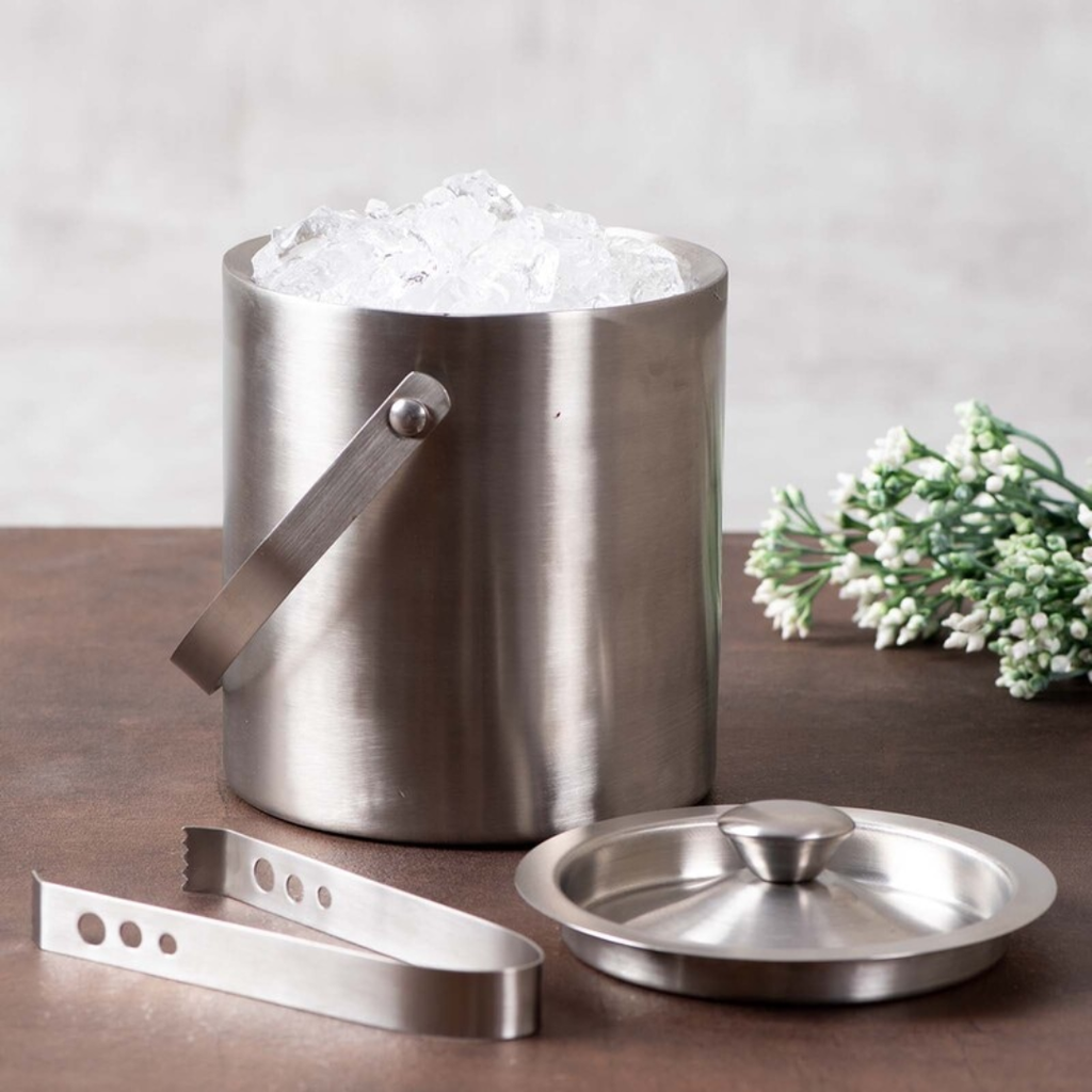 Bar Box BarBox Double Walled Stainless Steel Insulated Ice Bucket with Lid | Keeps Ice Cold for 6 h | Perfect for Home bar, Gifting, Parties(1.5L)