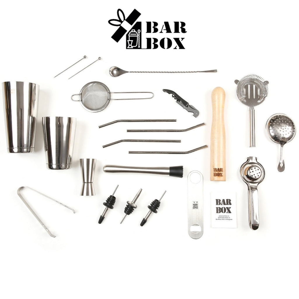 Bar Box Cocktail & Barware Tool Sets BarBox Mega Bartender Travel Kit Bag(BLue)(24pcs)