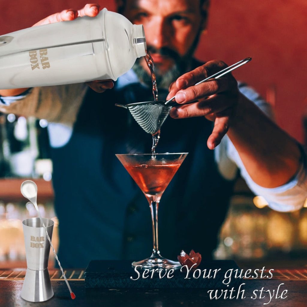 Bar Box Cocktail & Barware Tool Sets BarBox Portable Bartender Kit in Velvet Bag(09 pcs set)