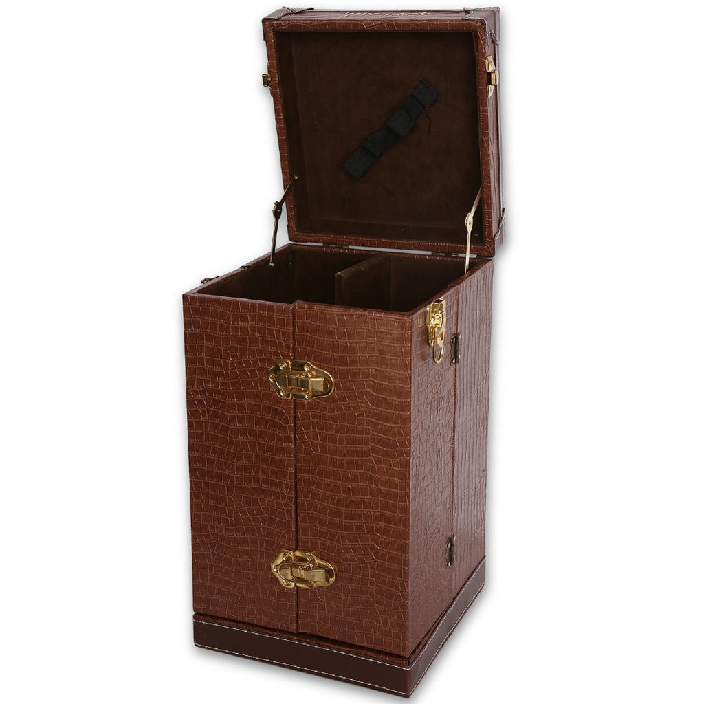 Bar Box Kitchen & Dining BarBox Portable leather Bar cabinet (16-Pcs)(Brown -Rose Gold)