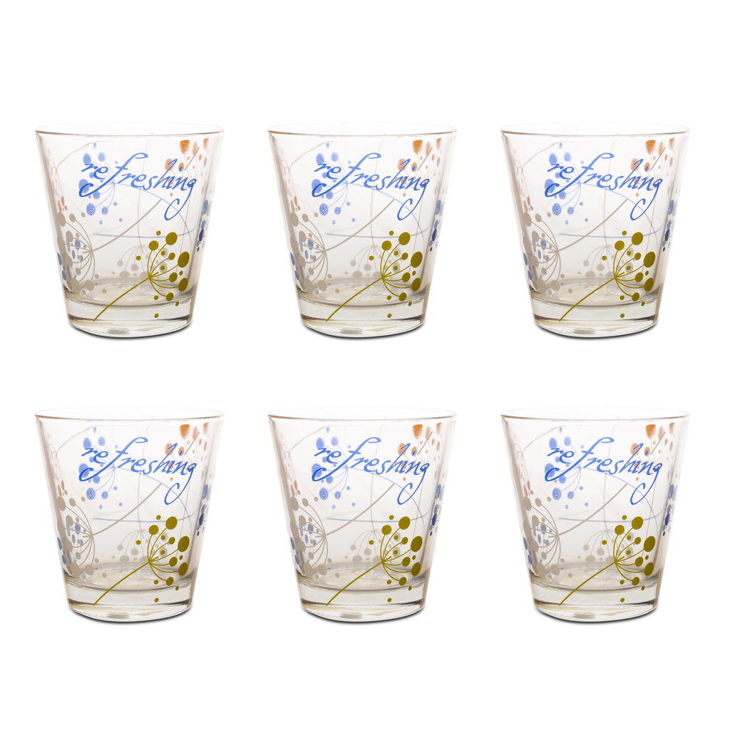 BarBox Whiskey Glasses | Printed Design Premium Scotch Glasses Set – Perfect for Cocktails Party, Bars, Restaurants and Home (Set of 6) - Bar Box