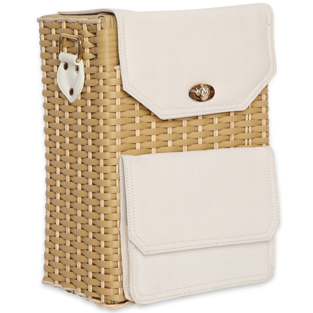 Bar Box Corsica Insulated Wine Basket with Wine Accessories | Picnic Basket | Corkscrew Opener | Bar Sets