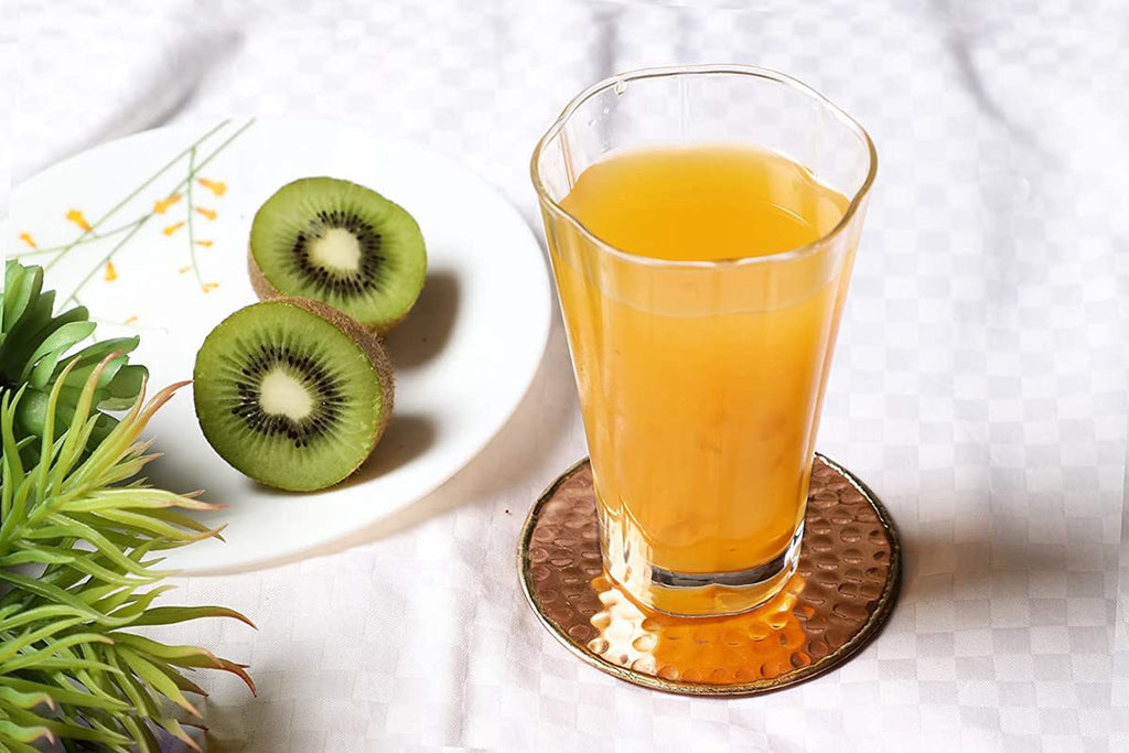 Bar Box Gold Plating Hammered Design Coasters with Velvet Base for Drinks, Mugs | Unique Gift for Home and Office (Diameter - 3.50inches) (Set of 4) Rose Gold