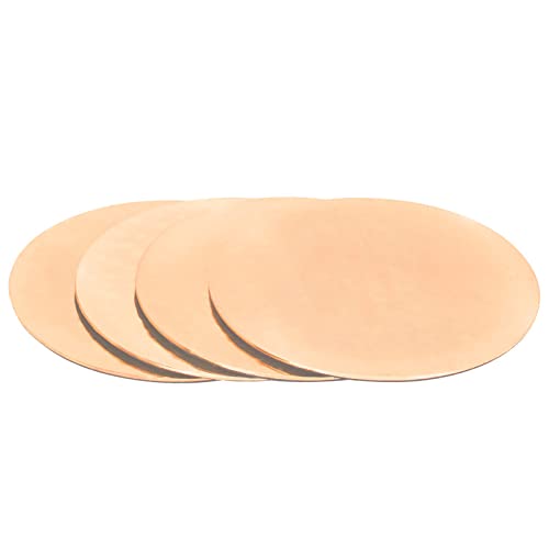 Bar Box Gold Plating Hammered Design Coasters with Velvet Base for Drinks, Mugs | Unique Gift for Home and Office (Diameter - 3.50inches) (Set of 4) Rose Gold