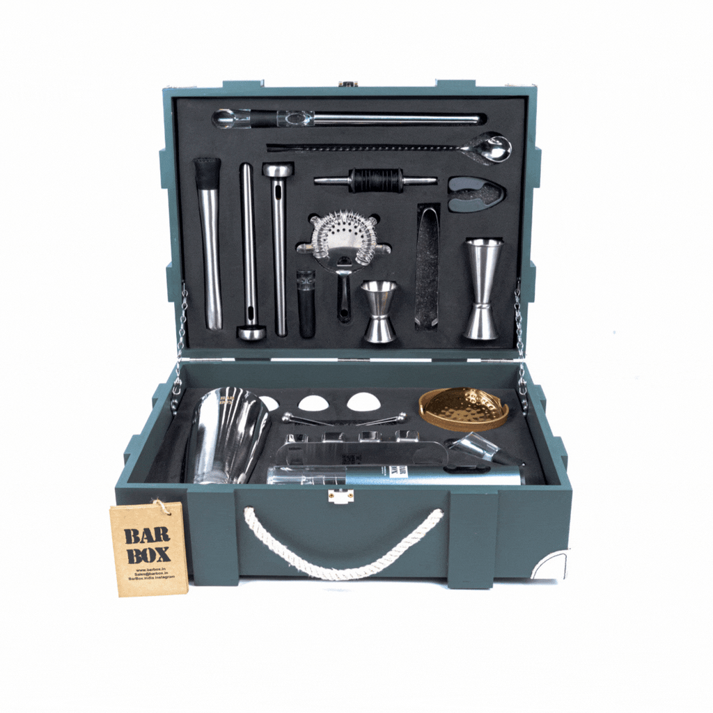 Bar Box The Bar Chest 3.0 | Complete Bartender Kit | 36 Pcs Bar set in Military Crate