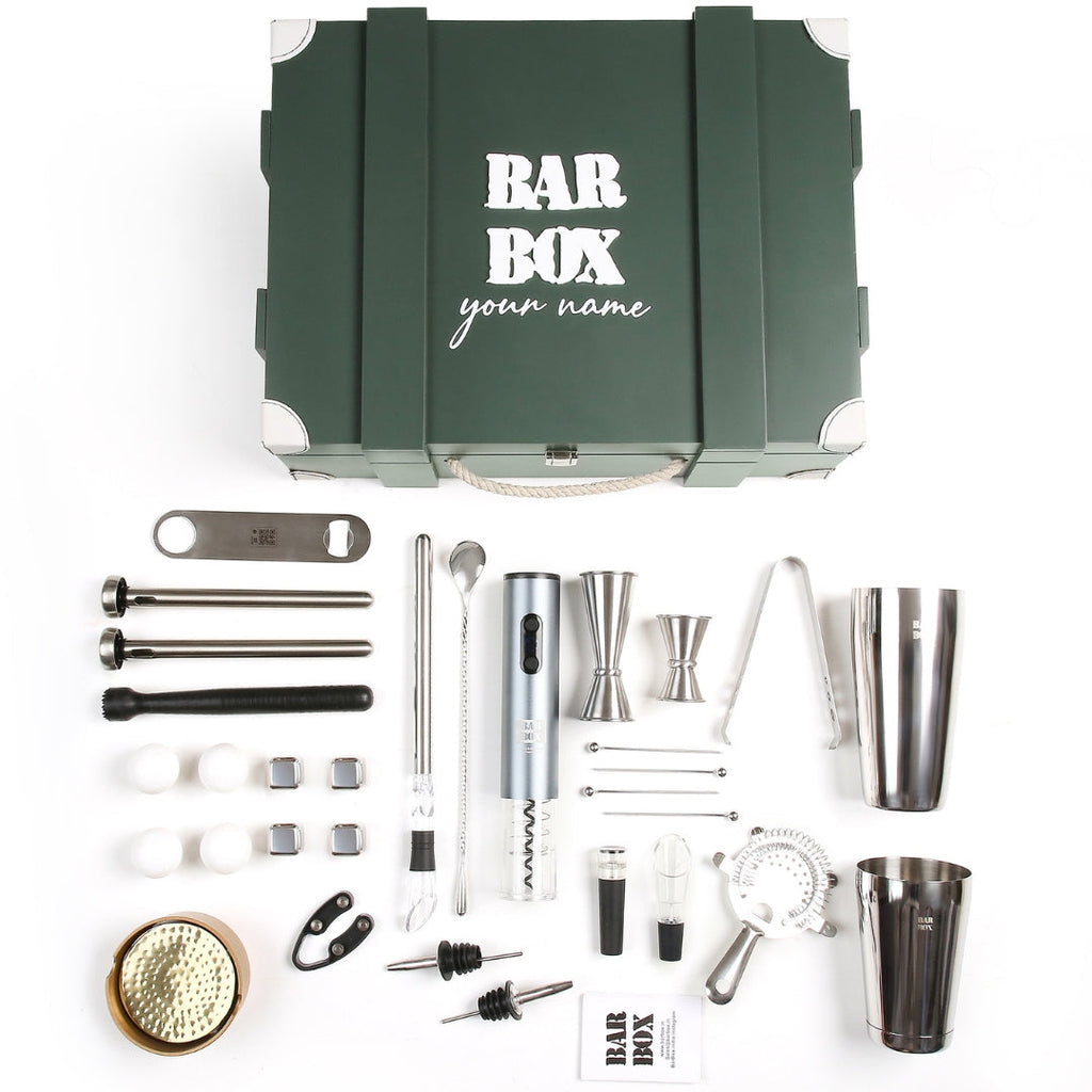 Bar Box The Bar Chest 3.0 | Complete Bartender Kit | 36 Pcs Bar set in Military Crate