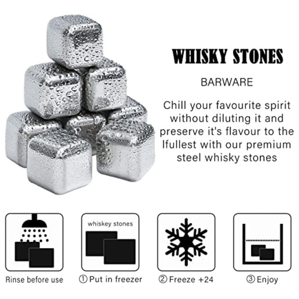 Bar Box Whiskey Chilling Cubes | Whiskey Stones (Pack of 12)