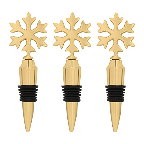 Bar Box Wine Stoppers - Gold, Silicone Reusable Wine and Beverage Bottle Stopper